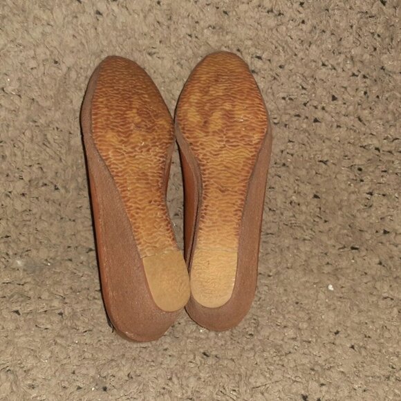 Vintage TED LAPIDUS-Brown Leather-Woven Patterned Wedges-Sz 7-Excellent - Picture 7 of 7